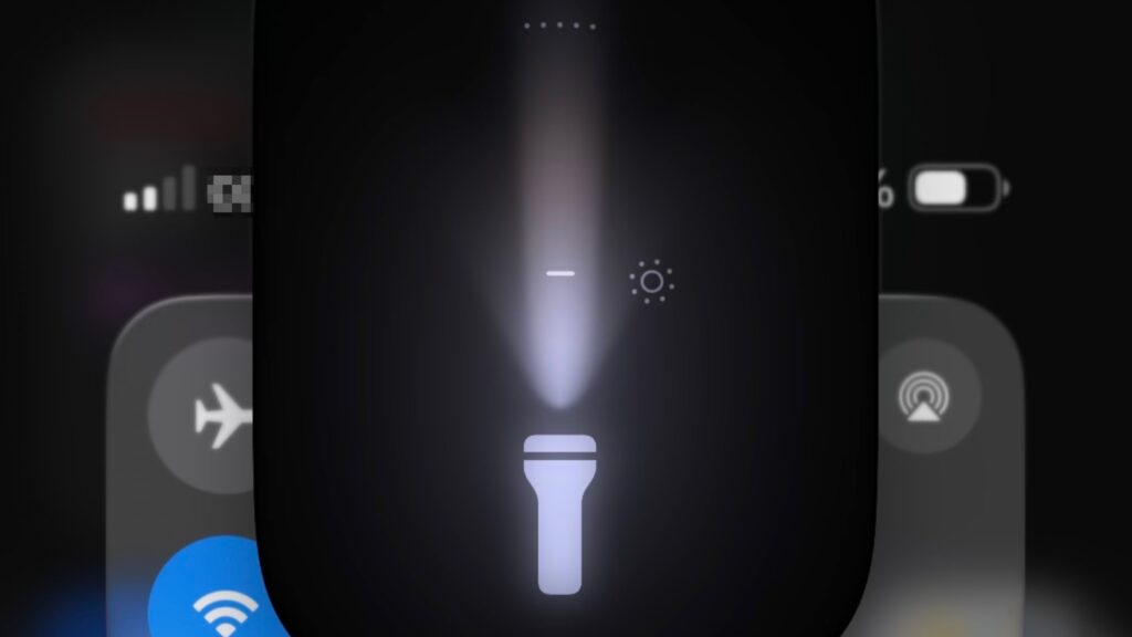 Screenshot der Bedienungshilfe "LED-Blitz bei Hinweisen".