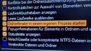 Windows-Explorer als eigenen Prozess starten
